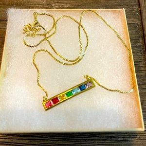 Rainbow Bar Necklace